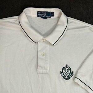 Polo Ralph Lauren Shirt Mens XL White Short Sleeve 1967 Tennis Embroidery Preppy